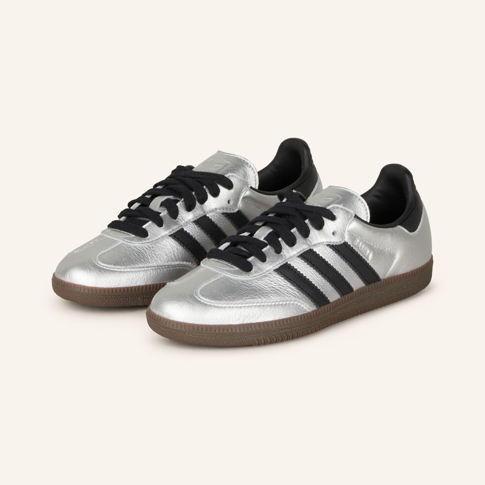NWT Adidas Samba OG Silver Metallic Gum Sneaker | US Women’s 8 | UK 6 1/2